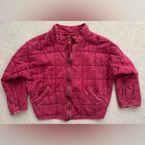 Free People Jackets & Blazers - Free People Dolman Quilted Puffer Jacket - Deep Red